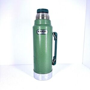 Stanley‎ Classic Green Hammertone Vacuum Thermos Bottle 1 Qt Steel READ